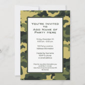 Invitation Parti camouflage militaire vert (Devant)