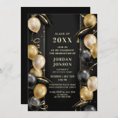 Invitation Parti Casquette Casquette de la graduation en or n (Devant / Derrière)