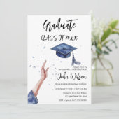 Invitation Parti Casquette moderne tendance Whimsical Graduat (Debout devant)