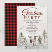 Invitation Parti chrétien de Rustic Plaid (Devant / Derrière)