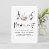 Invitation Parti Citrouille éffrayant | Bonne Halloween (Debout devant)