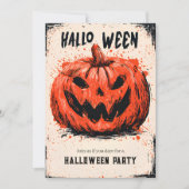 Invitation Parti citrouille Grin Halloween (Devant)