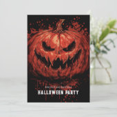 Invitation Parti citrouille Grin Halloween (Debout devant)