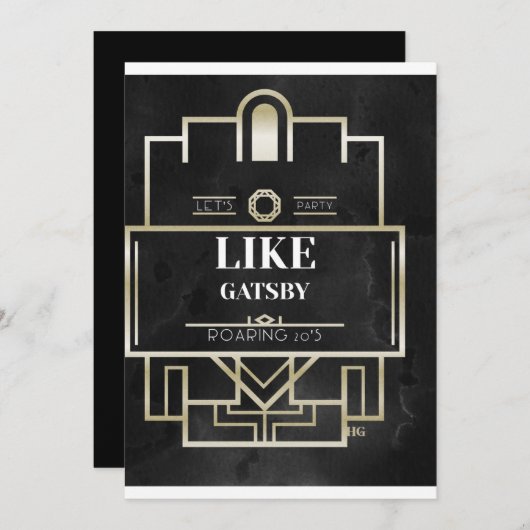 INVITATION PARTI COMME L'INVITATION DE GATSBY (Devant / Derrière)
