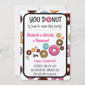 Invitation Parti d'adoption Parti de Donut rose moderne (Devant)