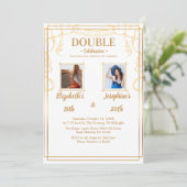 Invitation Parti d'anniversaire conjoint adulte blanc 2 Photo (Debout devant)