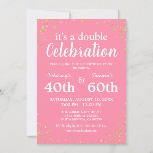 Invitation Parti d'anniversaire conjoint pour adultes | Parti (Devant)