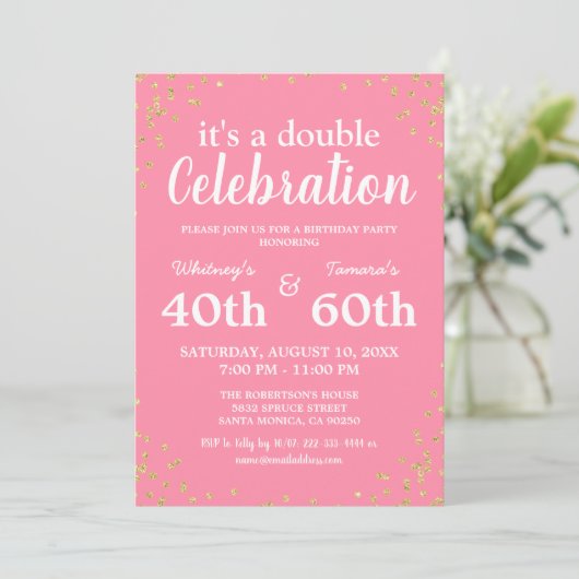 Invitation Parti d'anniversaire conjoint pour adultes | Parti (Debout devant)
