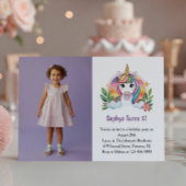 Invitation Parti d'Anniversaire de enfant photo mignon violet