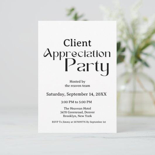 Invitation Parti d'appréciation du client de script moderne (Debout devant)