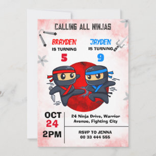 Invitation Parti d'art martial conjoint Ninja