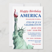 Invitation Parti de 4 juillet patriotique fantasque (Devant)