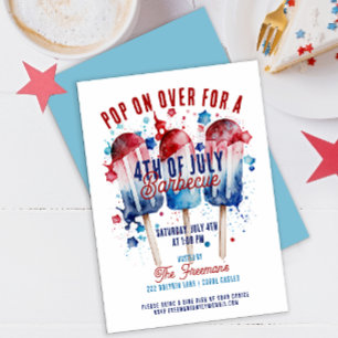 Invitation Parti de 4 juillet patriotique moderne