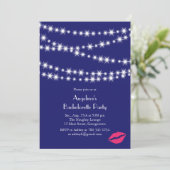 Invitation Parti de bachelorette Indigo Twinkle Lights (Debout devant)