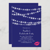 Invitation Parti de bachelorette Indigo Twinkle Lights (Devant / Derrière)