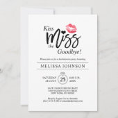 Invitation Parti de bachelorette moderne Kiss Miss Goodbye Li (Devant)