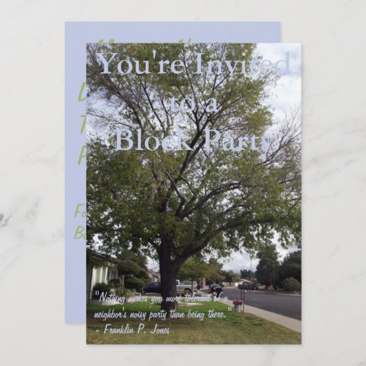 Invitation Parti de blocage (Devant / Derrière)