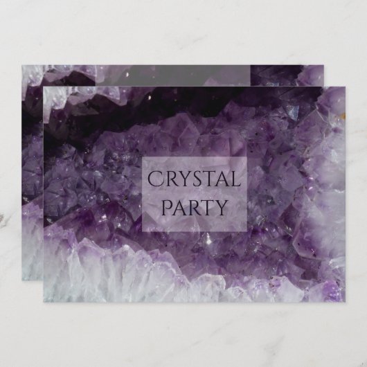 Invitation Parti de cristal de la grotte d'Amethyst (Devant / Derrière)