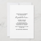 Invitation Parti de fin d'études de la marionnette mignonne (Dos)