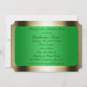 Invitation Parti de Graduation Cadre Vert et Or (Dos)