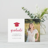 Invitation Parti de graduation Casquette rouge Tassel Photo (Debout devant)