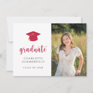 Invitation Parti de graduation Casquette rouge Tassel Photo