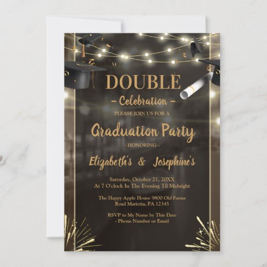 Invitation Parti de graduation conjointe moderne 2025 (Devant)