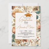 Invitation Parti de graduation de Boho Wildflower (Devant)