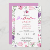 Invitation Parti de graduation de Floral Frame Boho Wildflowe (Devant / Derrière)