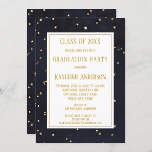 Invitation Parti de graduation de la Navy Blue Gold Star Conf