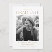 Invitation Parti de graduation de la photo Gold Edge moderne (Devant)