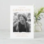 Invitation Parti de graduation de la photo Gold Edge moderne (Debout devant)
