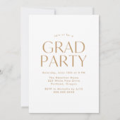 Invitation Parti de graduation de la photo Gold Edge moderne (Dos)