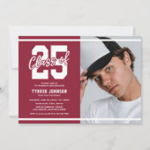 Invitation Parti de graduation de la photo rouge moderne (Devant)