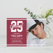 Invitation Parti de graduation de la photo rouge moderne (Debout devant)