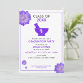 Invitation Parti de graduation de Purple Floral (Debout devant)