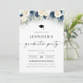 Invitation Parti de graduation des Roses Bleues et Blancs de  (Debout devant)