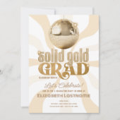 Invitation Parti de Graduation Disco super Solid Gold (Devant)