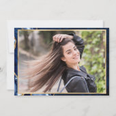 Invitation Parti de graduation en marbre bleu de la Marine d' (Dos)