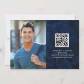 Invitation Parti de graduation en marbre bleu de la Marine d' (Dos)