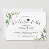 Invitation Parti de graduation Eucalyptus Feuilles de verdure (Devant)