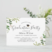 Invitation Parti de graduation Eucalyptus Feuilles de verdure (Debout devant)