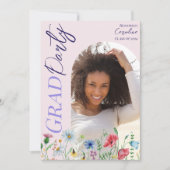 Invitation Parti de graduation Fleur sauvage moderne 2025 Arc (Devant)
