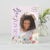 Invitation Parti de graduation Fleur sauvage moderne 2025 Arc (Debout devant)