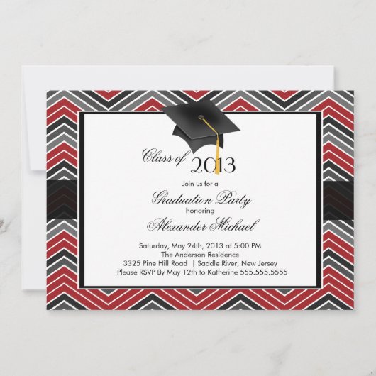 Invitation Parti de graduation moderne Chevron Graduate Tasse (Devant)