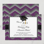 Invitation Parti de graduation moderne Chevron Graduate Tasse (Devant / Derrière)