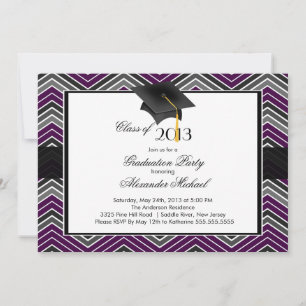 Invitation Parti de graduation moderne Chevron Graduate Tasse