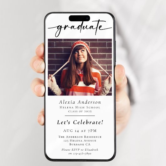 Invitation Parti de graduation moderne Evite numérique