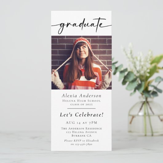 Invitation Parti de graduation moderne Evite numérique (Debout devant)