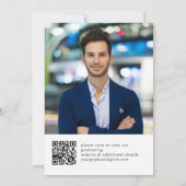 Invitation Parti de graduation noir doré moderne Code QR Phot (Dos)